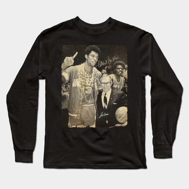 John Wooden and Kareem Abdul Jabbar Signed Long Sleeve T-Shirt by MJ23STORE